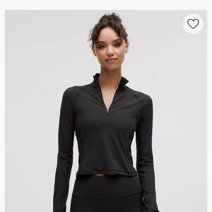 Lululemon Black Long Sleeve Half’ Zip Cropped Jacket Size 6